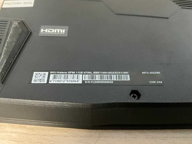 Msi katana gf66 11ue-870nl (reparatieproduct) - afbeelding 7 van  7
