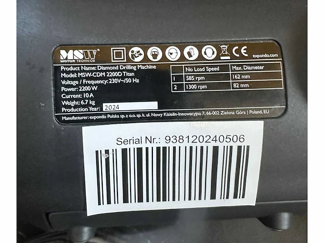 Msw-cdm 2200d titan diamantboormachine met bosch gas 12-25 stofzuiger - afbeelding 6 van  6