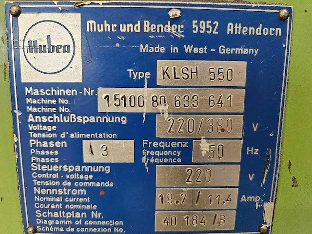 Mubea - 1980 - klsh 550 - pons- en knipmachine - afbeelding 3 van  7