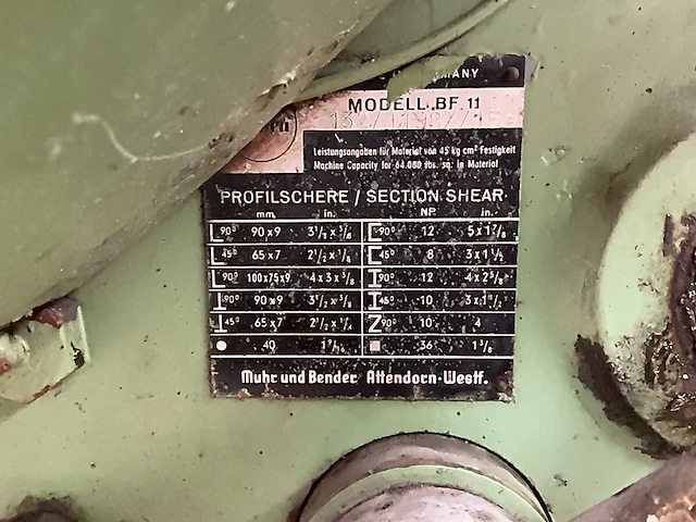 Mubea bf 11 profielstaalschaar - afbeelding 4 van  12