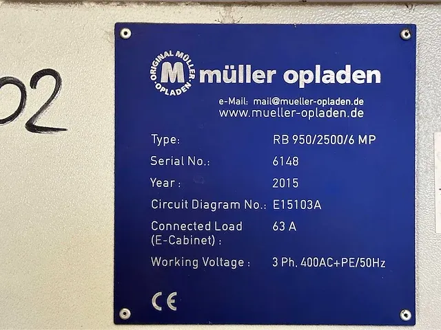 Muller opladen - rb 950 - 2500 / 6mp - 3d profile cutting machine - afbeelding 19 van  30