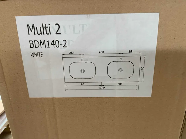 Multi 2 bdm 140-2 wastafel dubbel (3x) - afbeelding 1 van  2