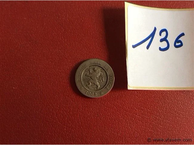 Munt belgië 10ct 1863 - afbeelding 1 van  2