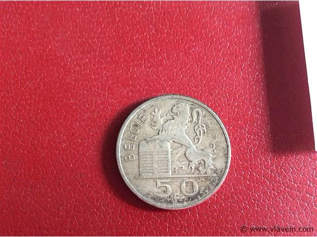 Munt belgië 50fr 1950 - afbeelding 2 van  2