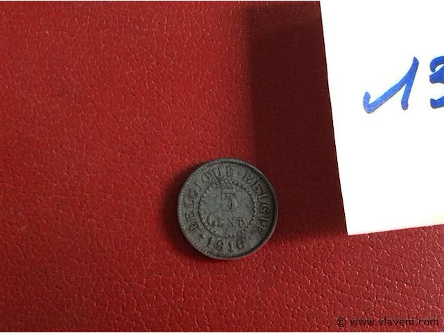 Munt belgië 5ct 1916 - afbeelding 1 van  2