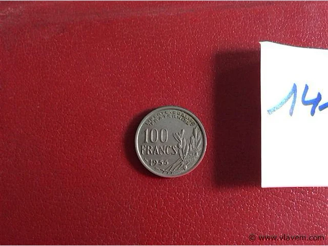 Munt fr 100fr 1955 - afbeelding 1 van  2