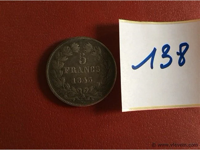 Munt fr 5fr 1845 - afbeelding 1 van  2