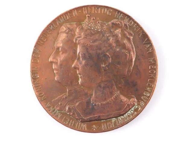 Munt koningin wilhelmina en prins hendrik 1901 - afbeelding 1 van  2