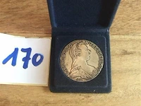 Munt maria theresia zilver thaler 1780 in etui - afbeelding 1 van  2
