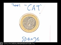 Munt spanje "cat" 2001 - afbeelding 1 van  2