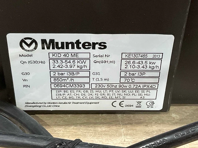 Munters kid 40 me gas heteluchtverwarming - afbeelding 8 van  8