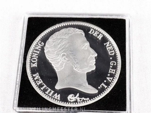 Muntset koning willem en koningin wilhelmina (o.a.. zilver) - afbeelding 4 van  5