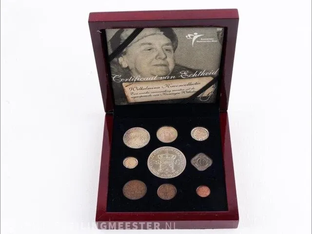 Muntset koningin wilhelmina (o.a.. zilver) - afbeelding 1 van  6