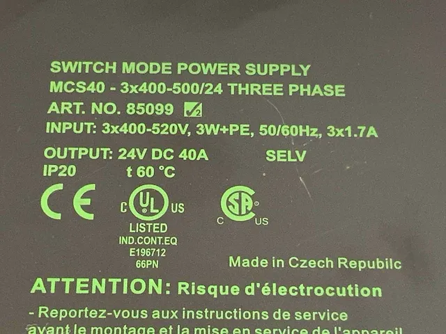 Murr elektronik mcs40-3x400-500/24 power supply (3x) - afbeelding 8 van  16