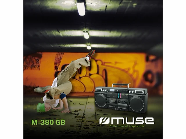 Muse m-380gb ghettoblaster met, fm, cd, cassette, usb, sd, 80 watt - afbeelding 2 van  6