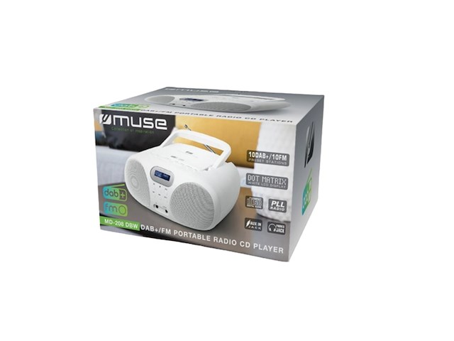 Muse md-208dbw draagbare stereo radio cd speler met dab+ en fm wit - afbeelding 2 van  4