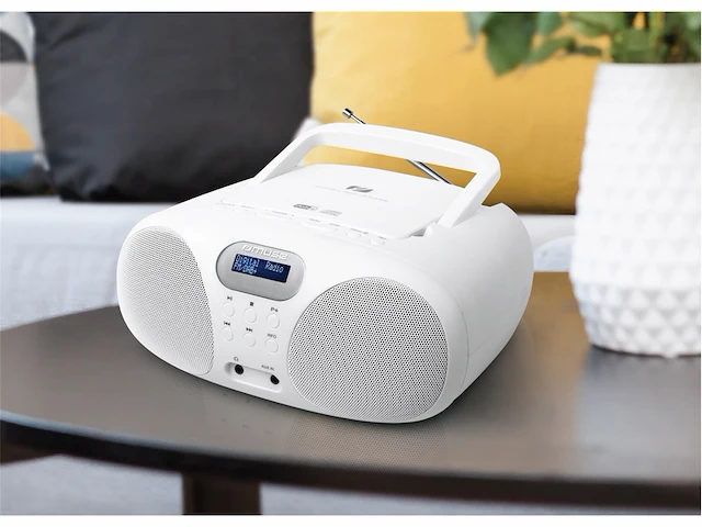 Muse md208 dbw draagbare dab+ radio cdspeler wit - afbeelding 2 van  4