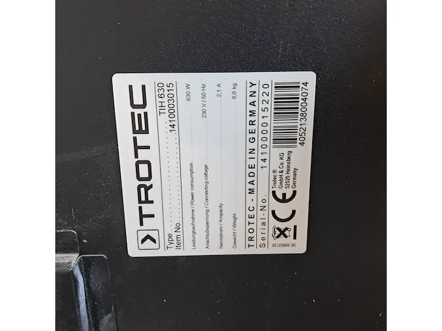 Muurdroger infrarood 230v, trotec, tih 630, 2014 - afbeelding 5 van  5