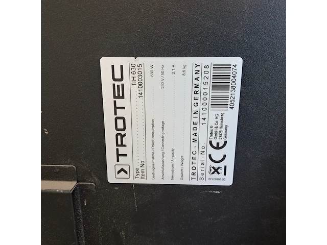 Muurdroger infrarood 230v, trotec, tih 630, 2014 - afbeelding 6 van  6