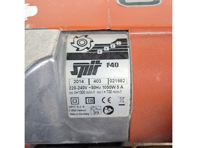 Muursleuvenfreesmachine 230v, spit, f40, 2014 - afbeelding 6 van  7