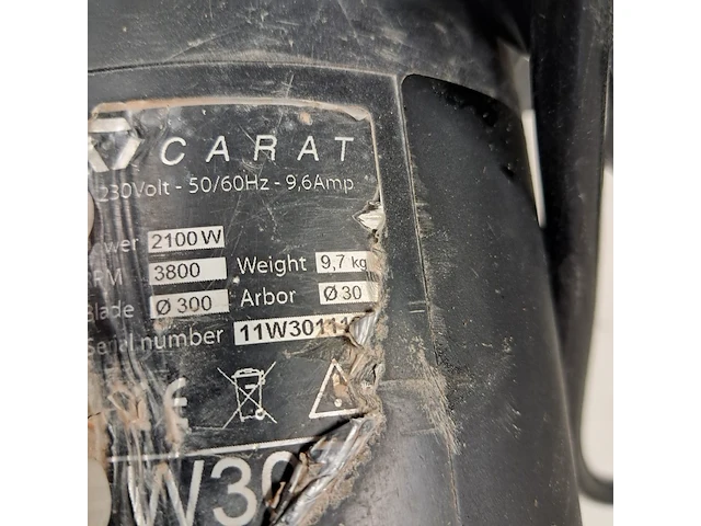 Muurzaagmachine 300mm 230v carat, w3011, bouwjaar 2012 - afbeelding 6 van  6