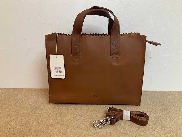 Myomy - paperbag handbag cb hunter mid brown (10x) - afbeelding 1 van  3