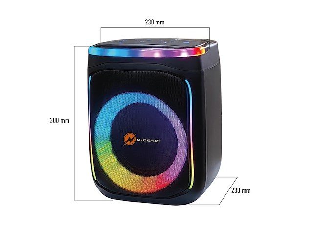 N-gear flash banger 606 karaoke set bluetooth speaker party box met draadloze microfoon zwart - afbeelding 4 van  6