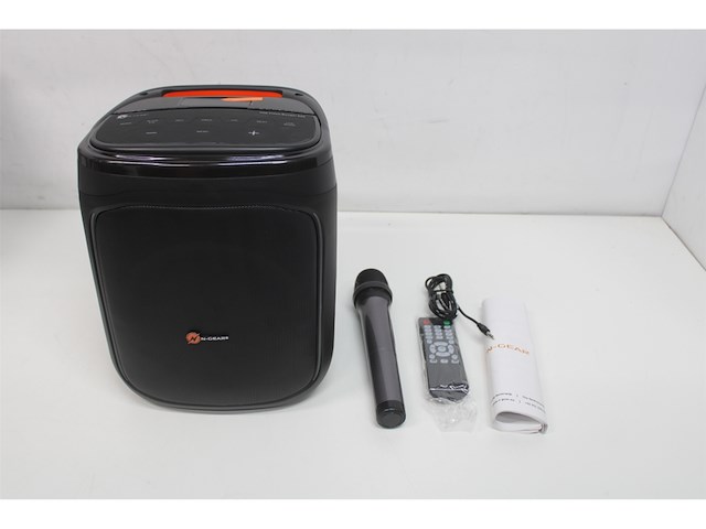 N-gear flash banger 606 karaoke set bluetooth speaker party box met draadloze microfoon zwart - afbeelding 5 van  6