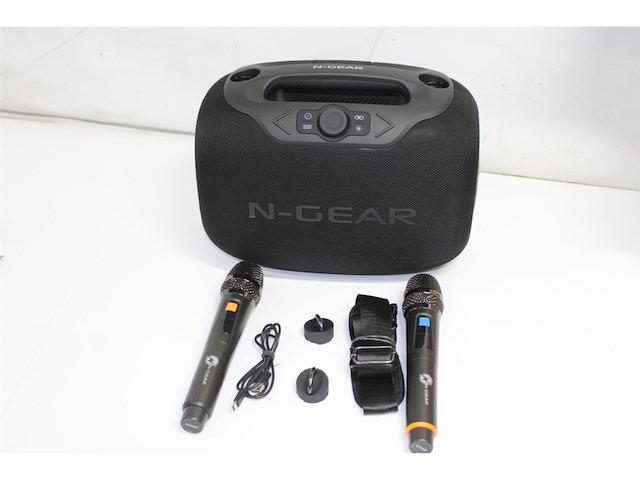 N-gear nrg 600 bluetooth luidspreker bluetooth en karaoke-machine met 2 microfoons ipx5 waterdicht ledverlichting - afbeelding 5 van  6