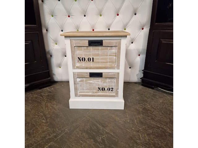 Nachtkastje chesterfield, chesterfield, crème - afbeelding 1 van  4