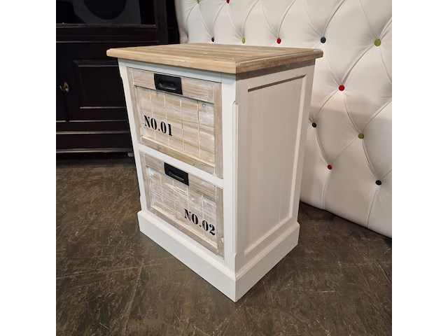 Nachtkastje chesterfield, chesterfield, crème - afbeelding 4 van  4