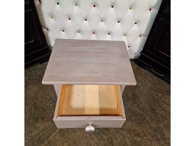 Nachtkastje chesterfield, chesterfield, grijs - afbeelding 2 van  3