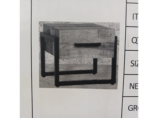 Nachtkastje mangohout 55x55x45, 2025 - afbeelding 1 van  3