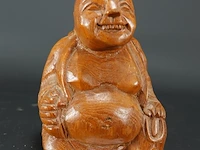 Naïef in hout gesneden happy boeddha - afbeelding 1 van  5