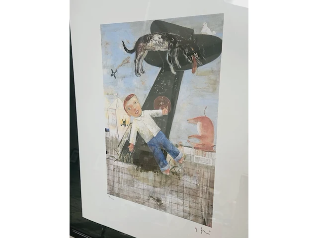 Nara yoshitomo - lithograaf - in nieuwe lijst - afbeelding 2 van  6