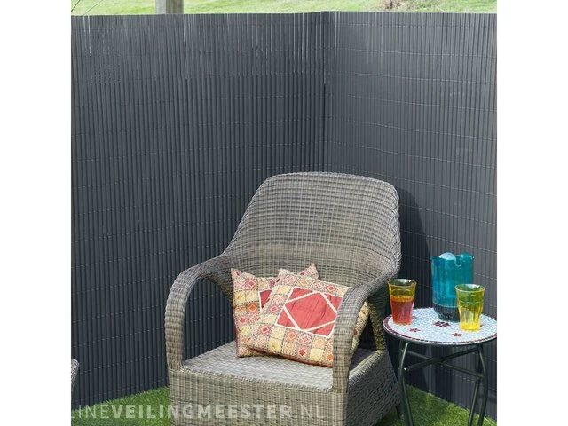 Nature - tuinscherm - dubbelzijdig - 1.5 x 3m - pvc - antraciet - zeer goede afscherming - afbeelding 2 van  4