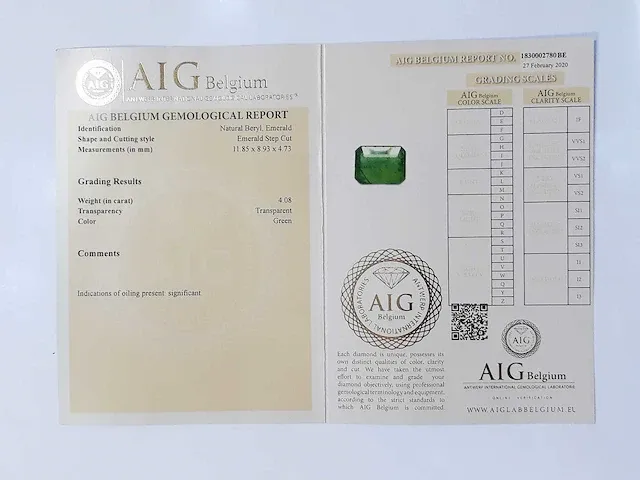 Naturel smaragd (groen) 4.08 karaat - afbeelding 7 van  7