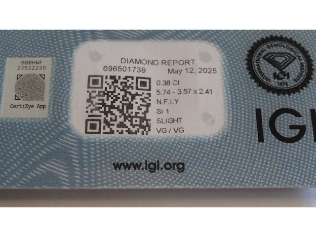 Natuurlijke diamant - 0.38ct ( igi gecertificeerd ) - afbeelding 2 van  11