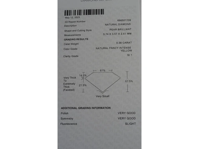 Natuurlijke diamant - 0.38ct ( igi gecertificeerd ) - afbeelding 8 van  11