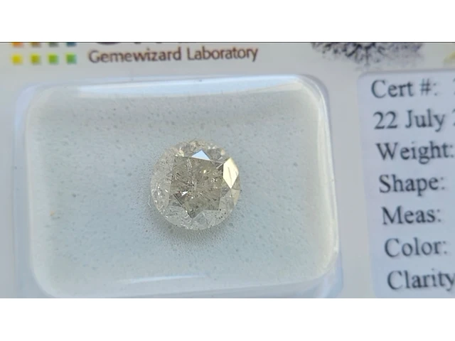 Natuurlijke diamant - 1,70ct, round brilliant, i, 2025 - afbeelding 7 van  8