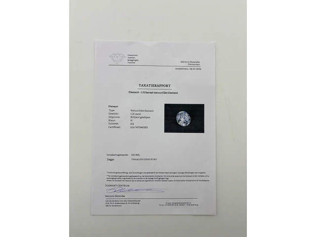 Natuurlijke diamant 1.01ct ( gia gecertificeerd ) - afbeelding 9 van  9