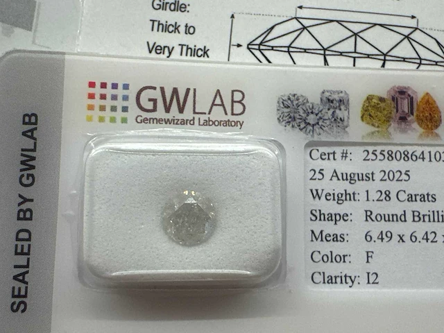 Natuurlijke diamant 1,28 crt. - afbeelding 3 van  4