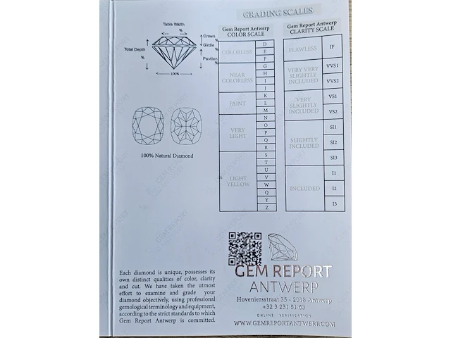Natuurlijke diamanten – cushion cut – 1,07 ct , fancy yellow tot fancy deep brown, 2025 - afbeelding 5 van  7