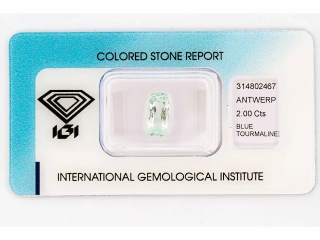 Natuurlijke paraiba toermalijn (licht groenblauw) 2.00 karaat - afbeelding 5 van  5