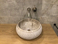 Natuursteen marmer beige/grey waskom 40,6x15 cm Natuursteen marmer beige/grey waskom 40,6x15 cm