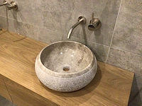 Natuursteen marmer beige/grey waskom 40,6x15 cm - afbeelding 4 van  5