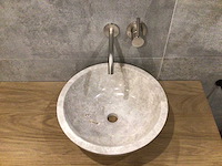 Natuursteen marmer beige/grey waskom 40,6x15 cm - afbeelding 5 van  5