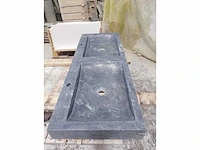 Natuursteen marmer black dubbele wastafel 120x46x10 cm - afbeelding 2 van  3