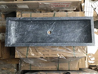 Natuursteen marmer black wastafel 120x40x10 cm - afbeelding 1 van  6