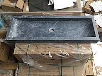Natuursteen marmer black wastafel 120x40x10 cm - afbeelding 3 van  6